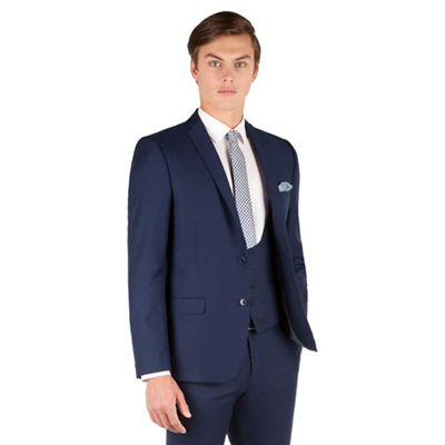 Red Herring Sapphire blue twill slim fit 2 button jacket